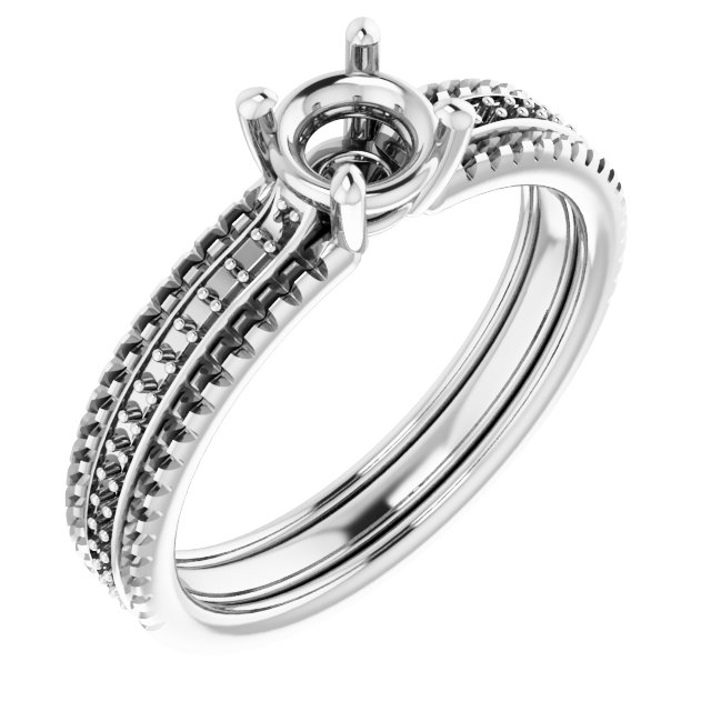 Accented Triple-Row Engagement Ring