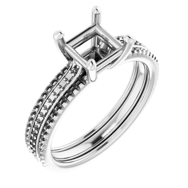 Accented Triple-Row Engagement Ring