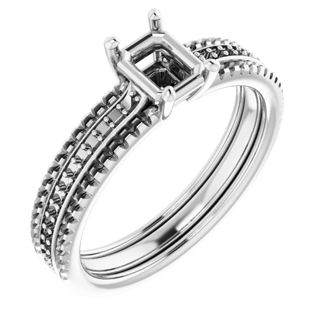 Accented Triple-Row Engagement Ring