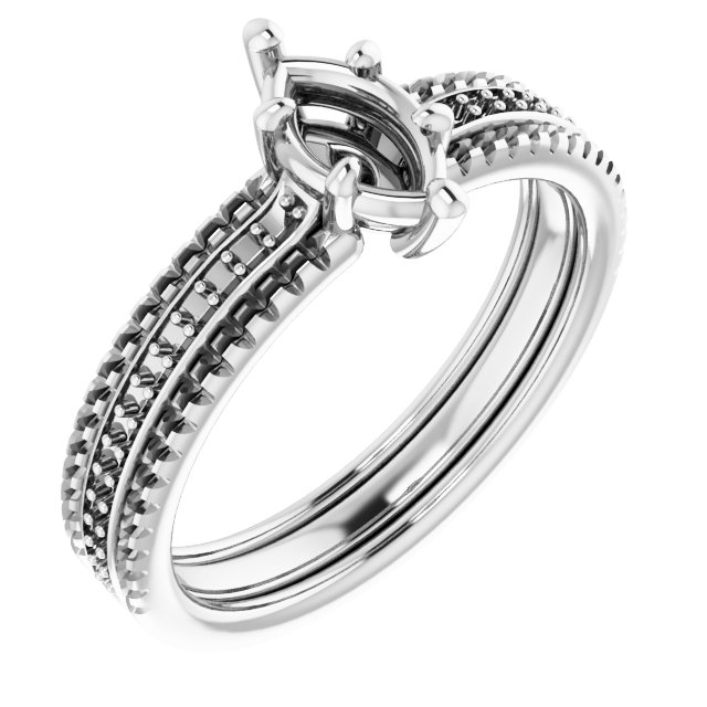 Accented Triple-Row Engagement Ring