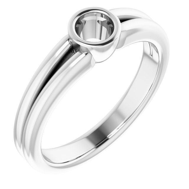 Bezel-Set Solitaire Split Shank Ring