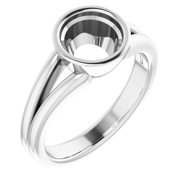 Bezel-Set Solitaire Split Shank Ring