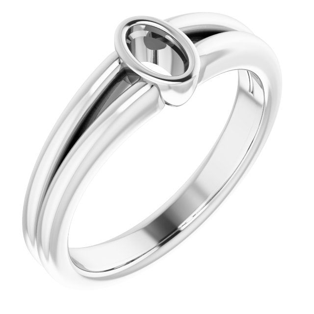 Bezel-Set Solitaire Split Shank Ring