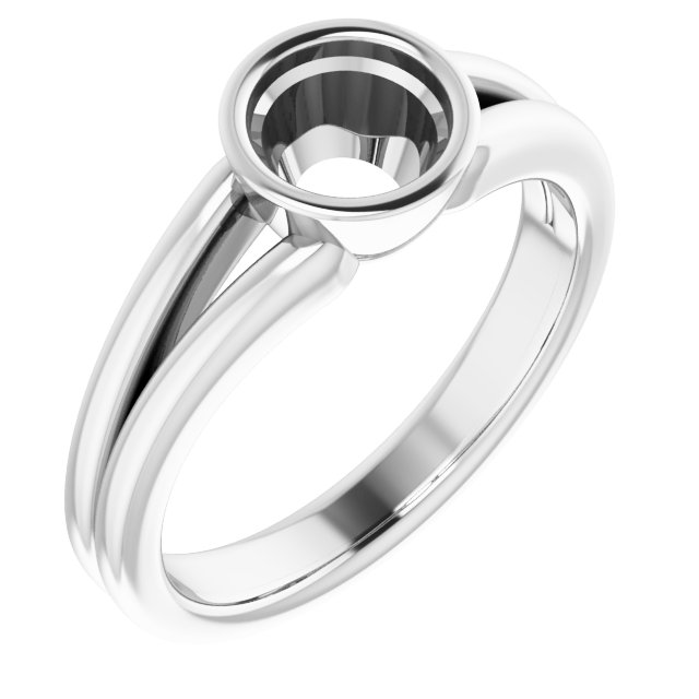 Bezel-Set Solitaire Split Shank Ring