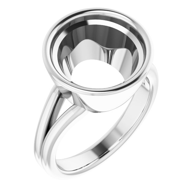 Bezel-Set Solitaire Split Shank Ring