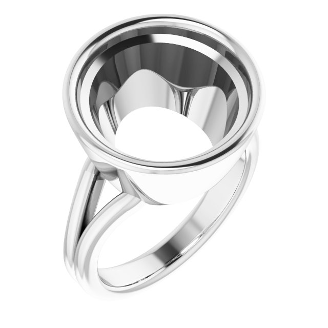 Bezel-Set Solitaire Split Shank Ring