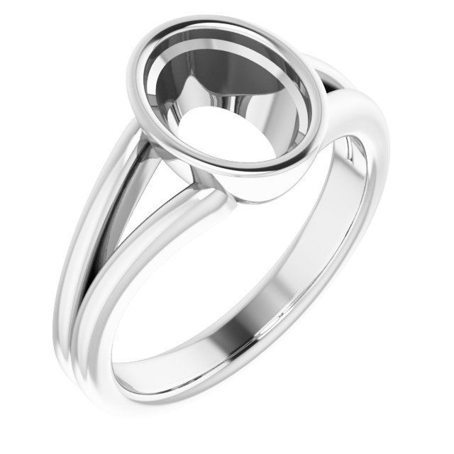 Bezel-Set Solitaire Split Shank Ring