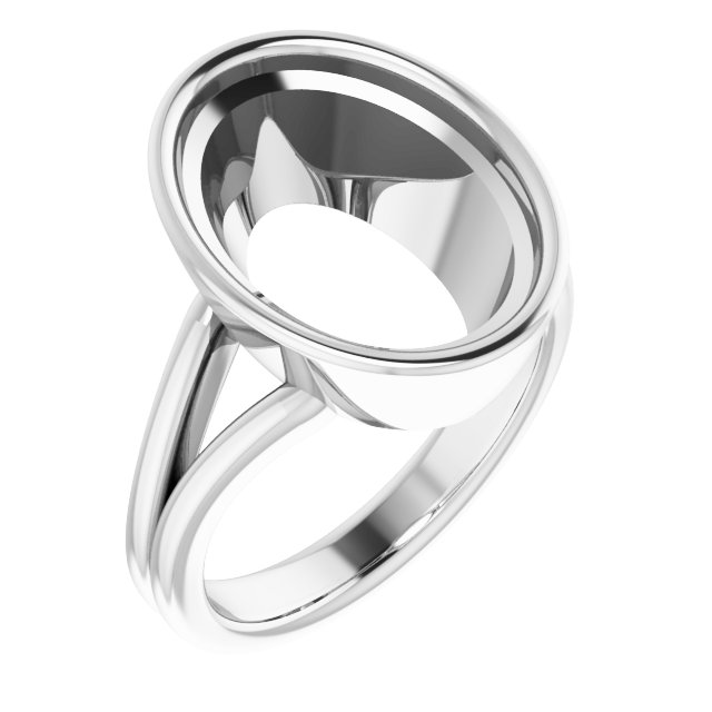 Bezel-Set Solitaire Split Shank Ring