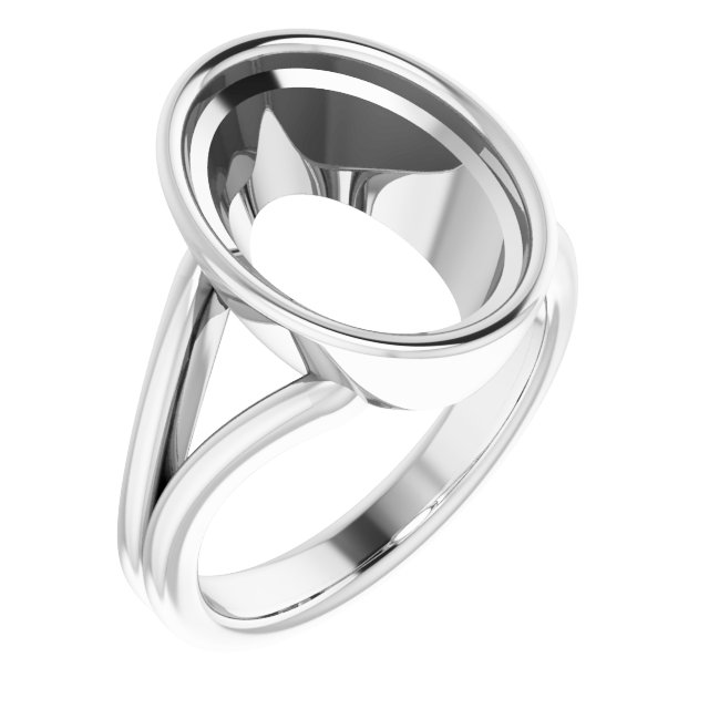 Bezel-Set Solitaire Split Shank Ring