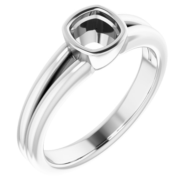 Bezel-Set Solitaire Split Shank Ring