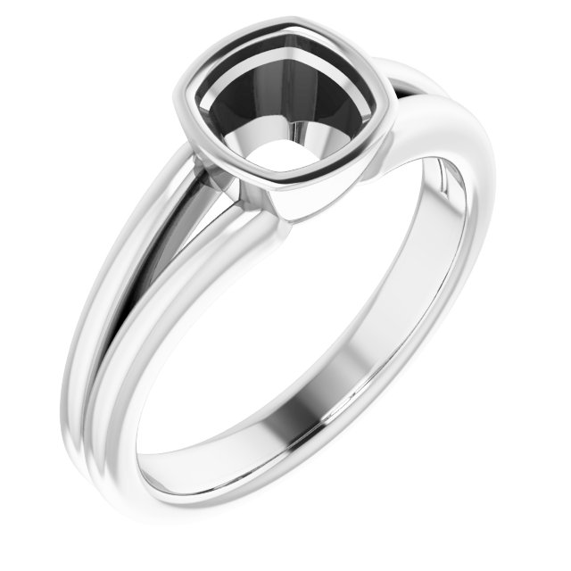 Bezel-Set Solitaire Split Shank Ring
