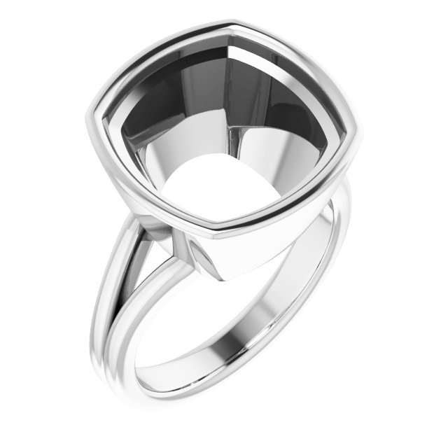 Bezel-Set Solitaire Split Shank Ring