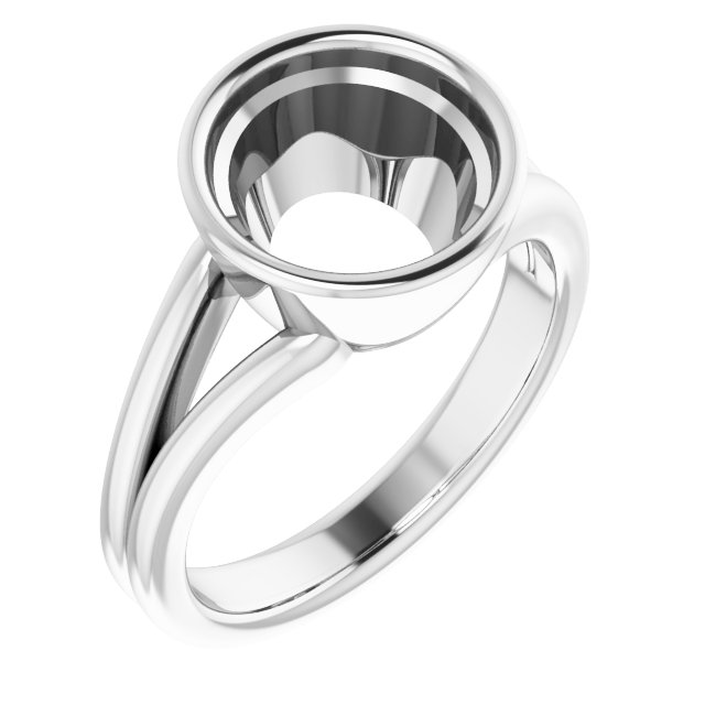 Bezel-Set Solitaire Split Shank Ring