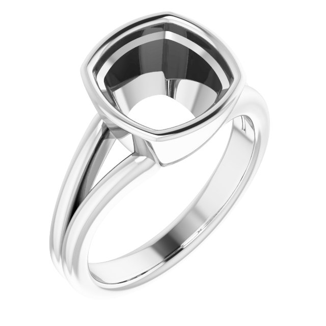Bezel-Set Solitaire Split Shank Ring