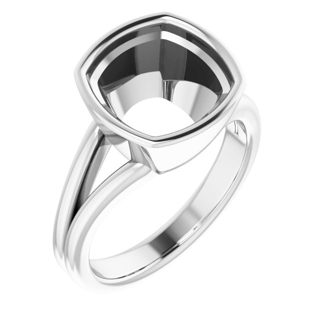 Bezel-Set Solitaire Split Shank Ring