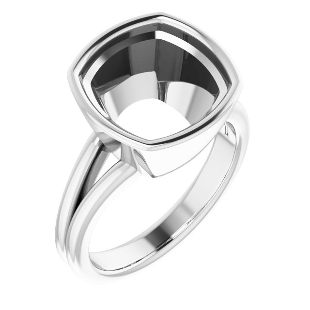Bezel-Set Solitaire Split Shank Ring