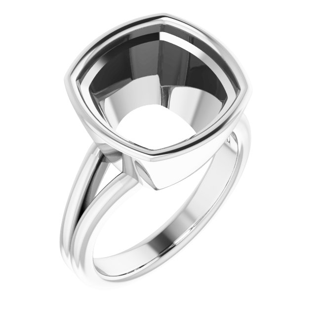 Bezel-Set Solitaire Split Shank Ring