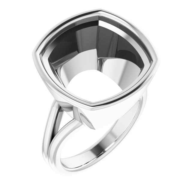 Bezel-Set Solitaire Split Shank Ring