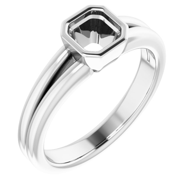 Bezel-Set Solitaire Split Shank Ring