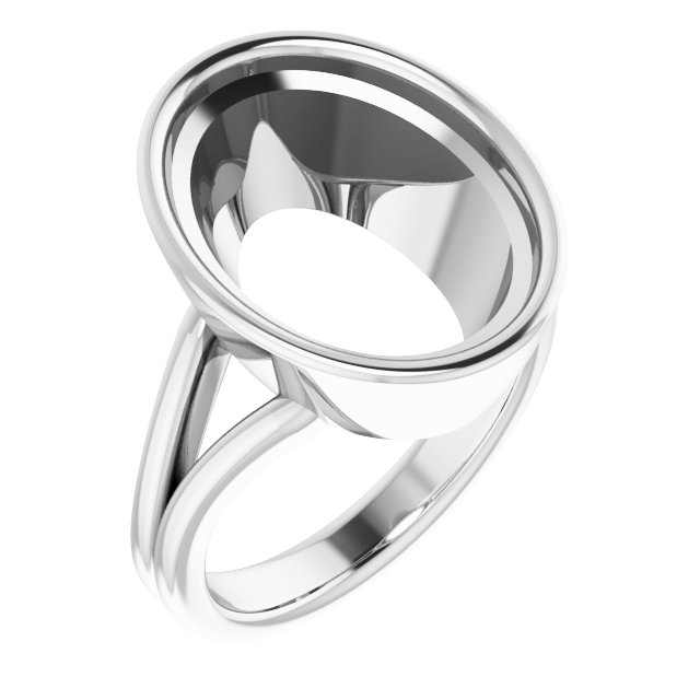 Bezel-Set Solitaire Split Shank Ring