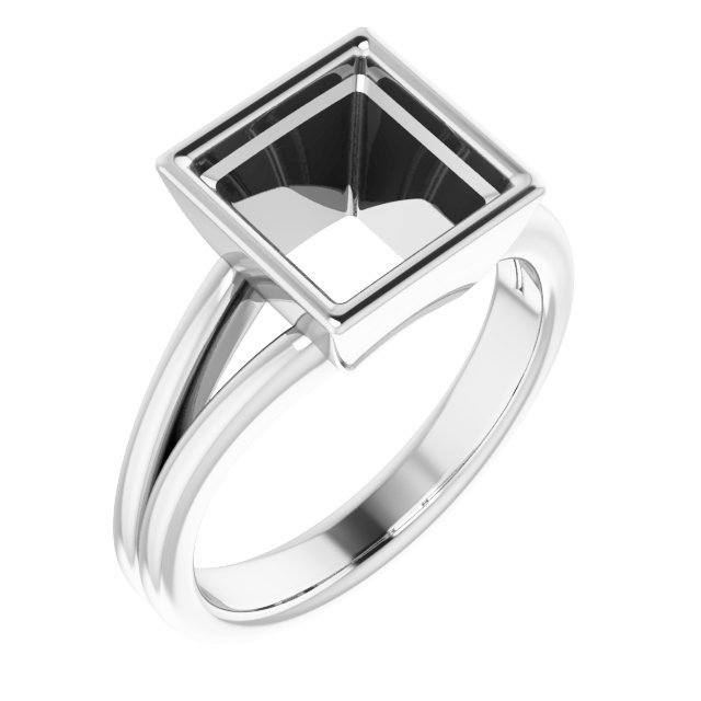 Bezel-Set Solitaire Split Shank Ring