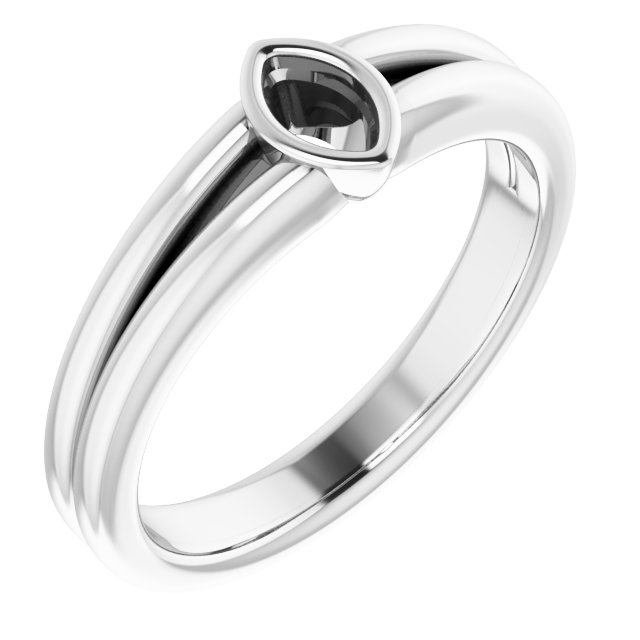 Bezel-Set Solitaire Split Shank Ring