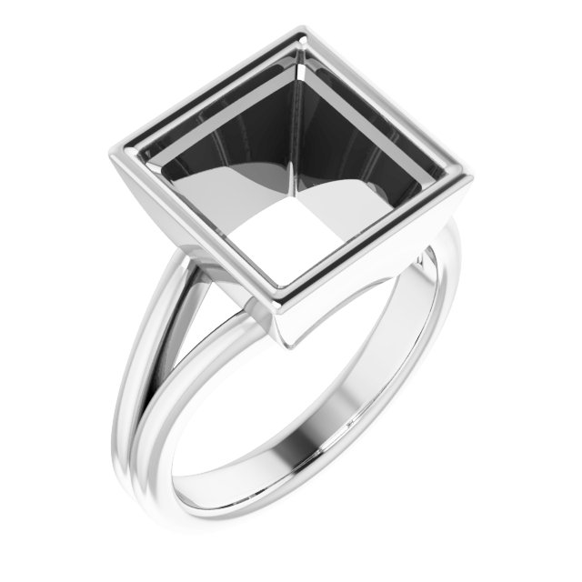 Bezel-Set Solitaire Split Shank Ring
