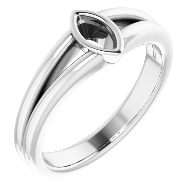 Bezel-Set Solitaire Split Shank Ring