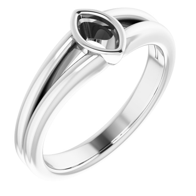 Bezel-Set Solitaire Split Shank Ring
