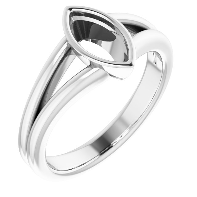 Bezel-Set Solitaire Split Shank Ring
