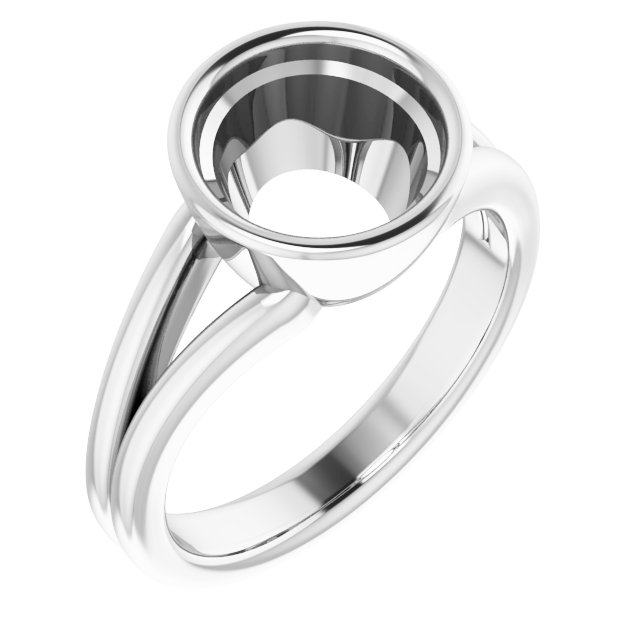 Bezel-Set Solitaire Split Shank Ring