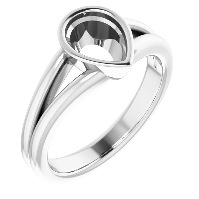 Bezel-Set Solitaire Split Shank Ring