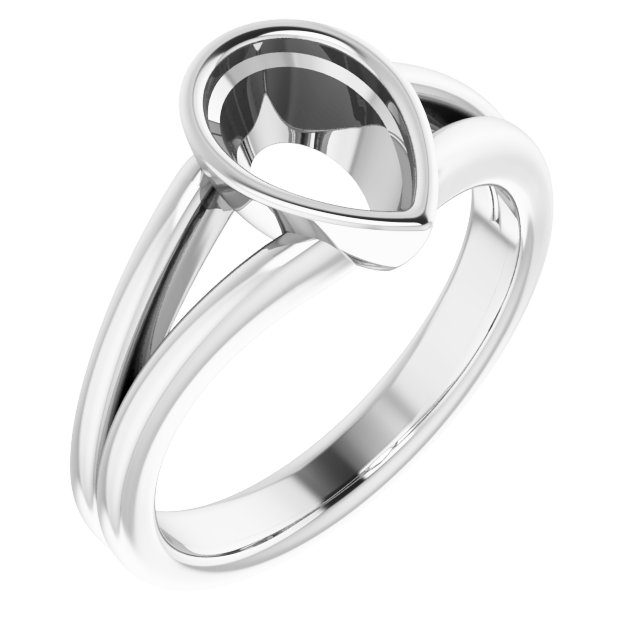 Bezel-Set Solitaire Split Shank Ring