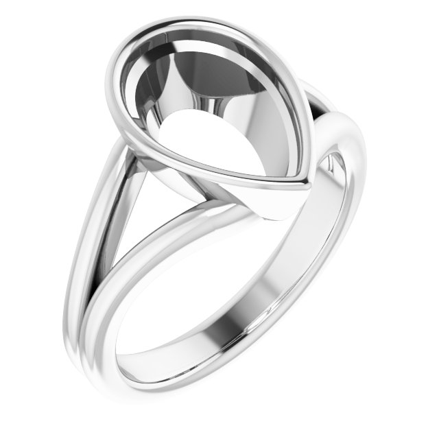 Bezel-Set Solitaire Split Shank Ring