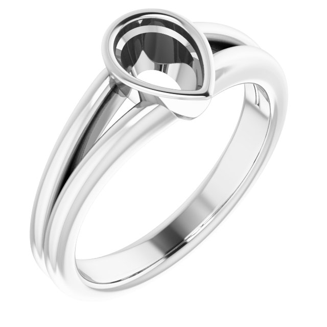 Bezel-Set Solitaire Split Shank Ring