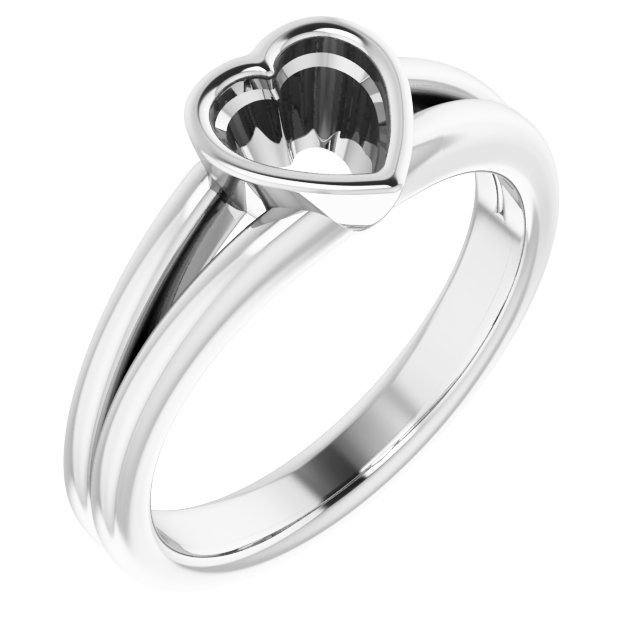 Bezel-Set Solitaire Split Shank Ring