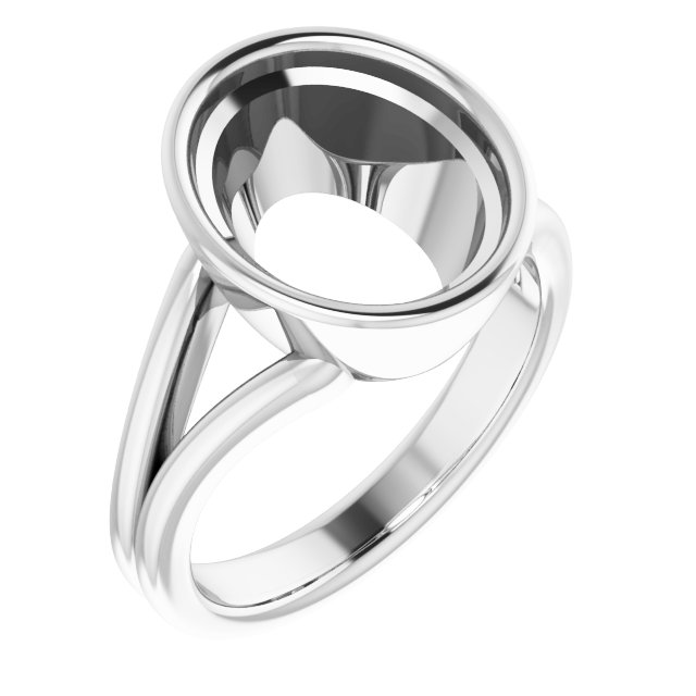 Bezel-Set Solitaire Split Shank Ring