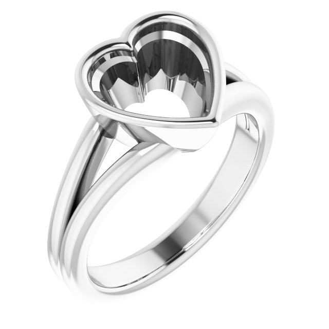 Bezel-Set Solitaire Split Shank Ring