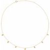 14K Yellow Heart 7 Station 16 to 18 inch Necklace Ref 16746627