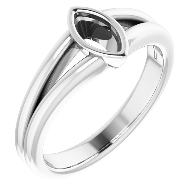 Bezel-Set Solitaire Split Shank Ring