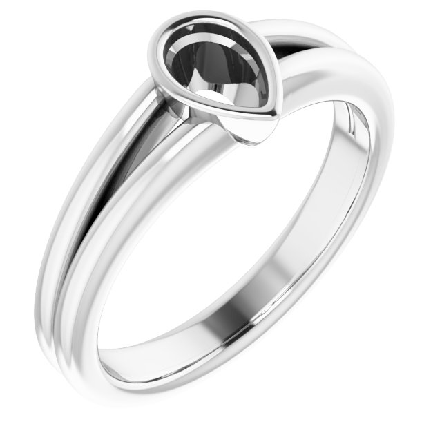 Bezel-Set Solitaire Split Shank Ring