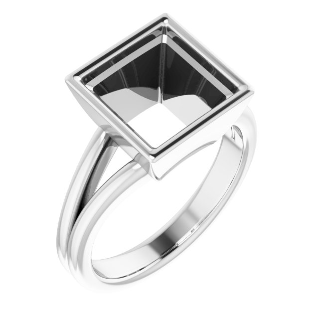 Bezel-Set Solitaire Split Shank Ring
