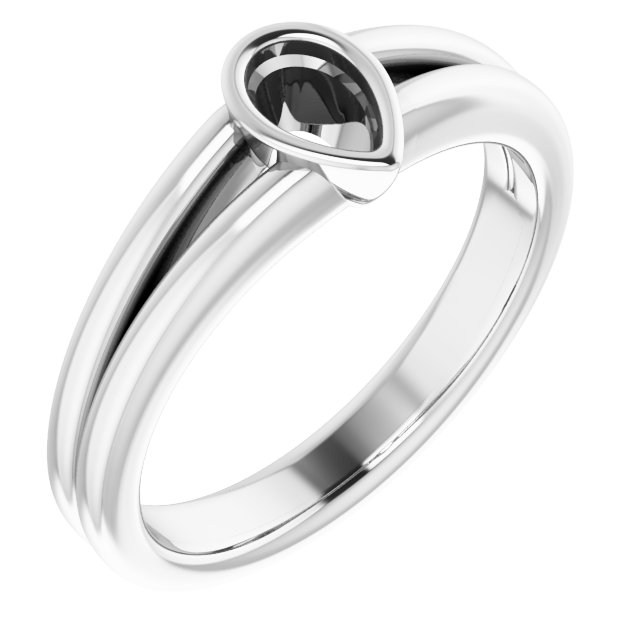 Bezel-Set Solitaire Split Shank Ring