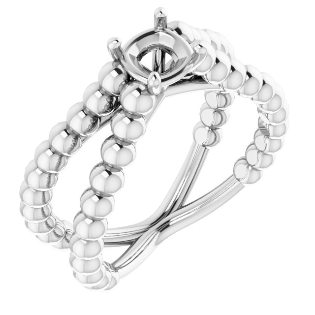 Solitaire Beaded Negative Space Engagement Ring