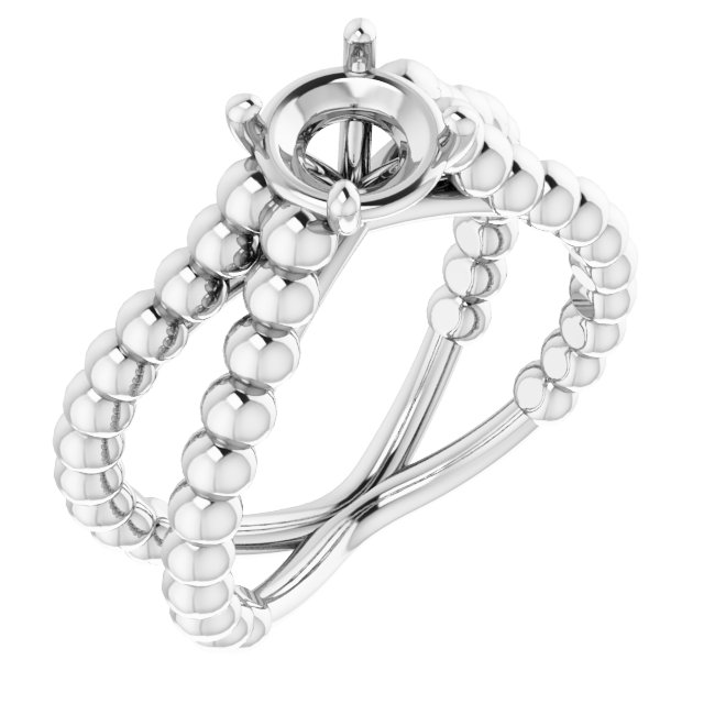 Solitaire Beaded Negative Space Engagement Ring