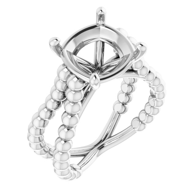 Solitaire Beaded Negative Space Engagement Ring
