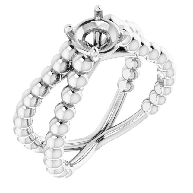 Solitaire Beaded Negative Space Engagement Ring