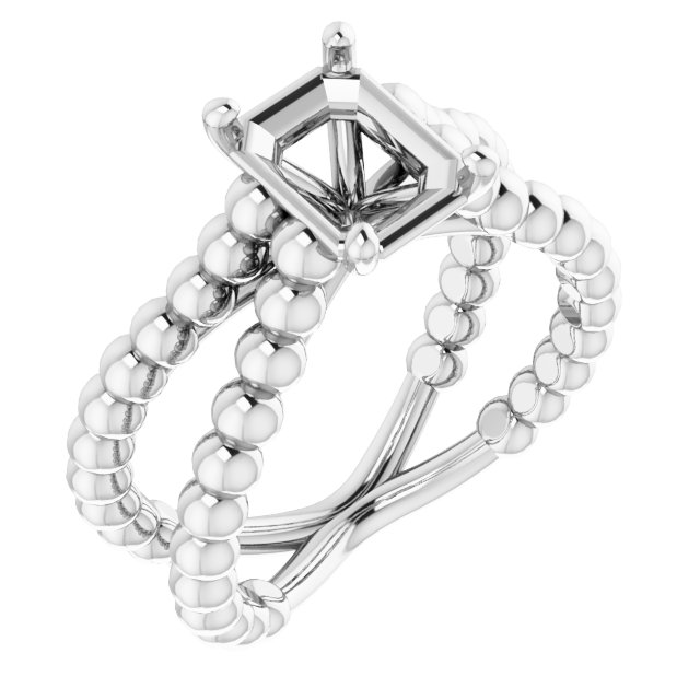 Solitaire Beaded Negative Space Engagement Ring