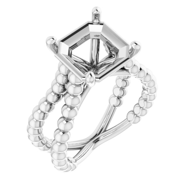 Solitaire Beaded Negative Space Engagement Ring