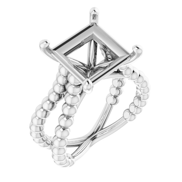 Solitaire Beaded Negative Space Engagement Ring
